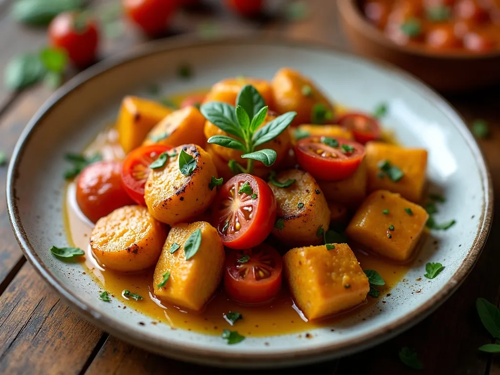 Abobrinha Refogada com Tomate e Manjericão