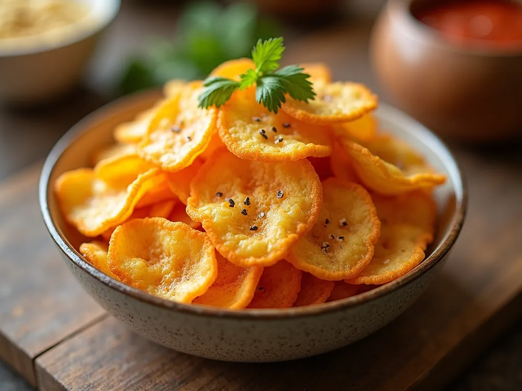 Chips de Mandioca com Sal Grosso e Alecrim