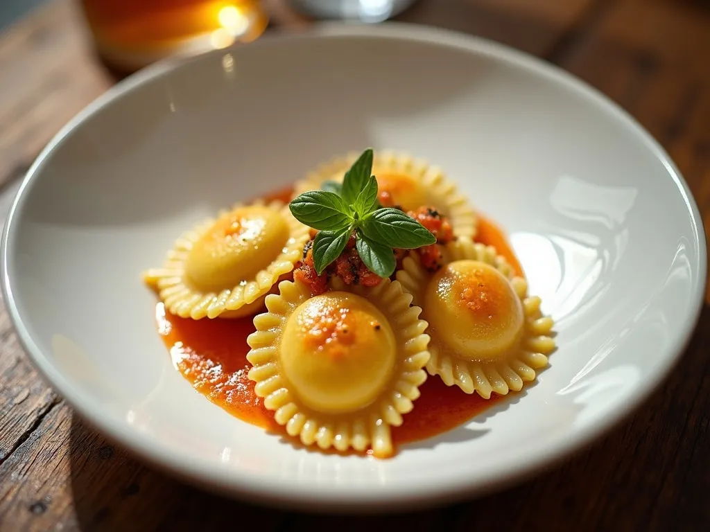 Ravioli de Brie e Damasco