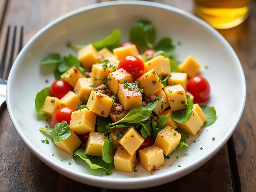 Salada de Beterraba Assada com Queijo Coalho e Melado