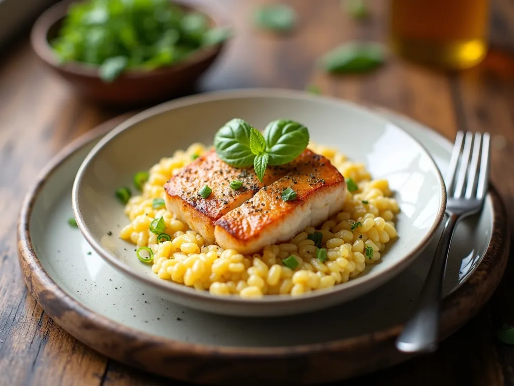 Salmão em Crosta de Ervas com Risoto de Limão Siciliano
